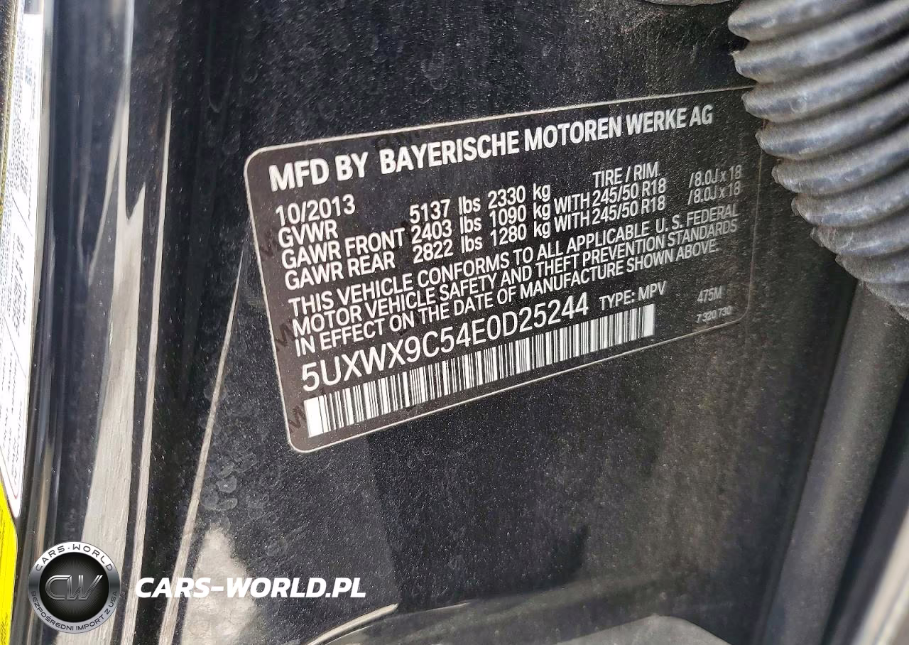 2014 BMW X3 xDrive28I VIN:5UXWX9C54E0D25244 - 13