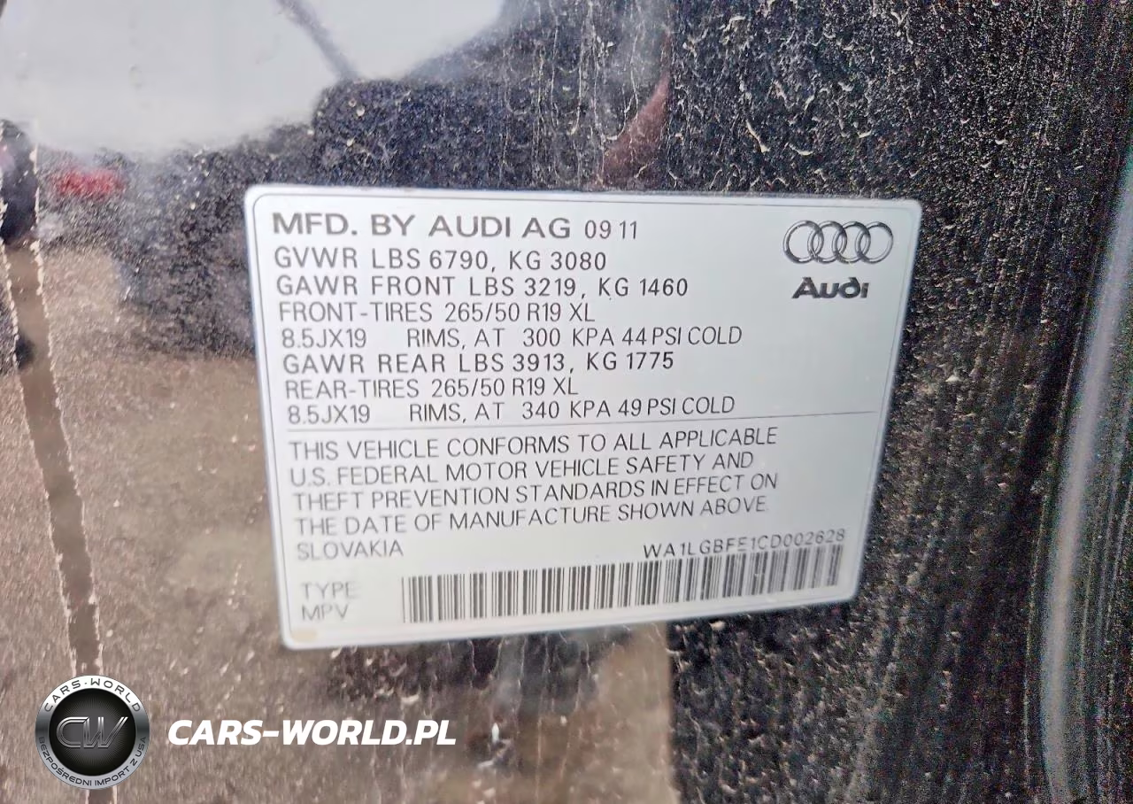 2012 Audi Q7 Premium Plus VIN:WA1LGBFE1CD002628 - 12