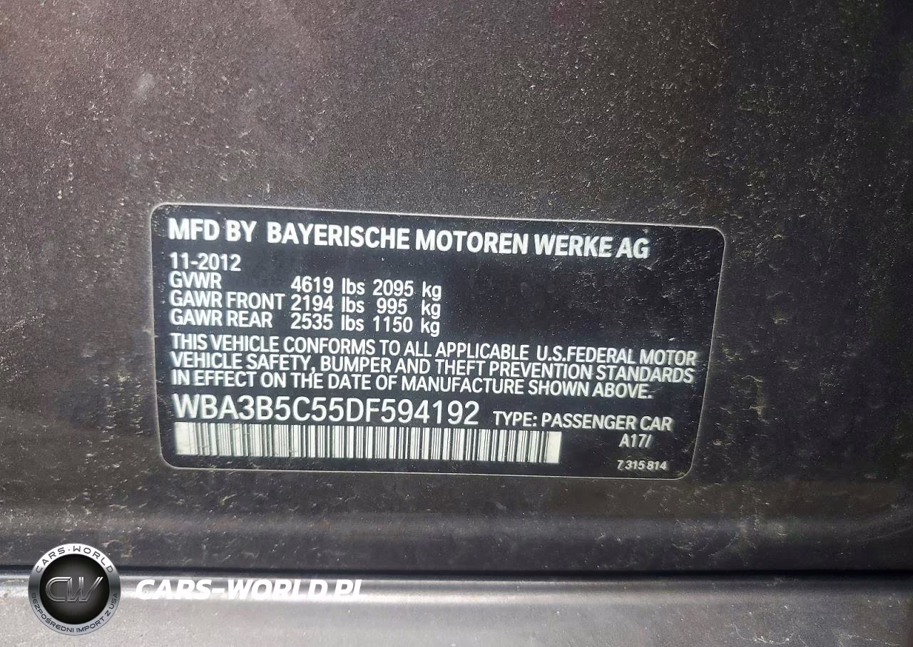 2013 BMW 328 Xi Sulev VIN:WBA3B5C55DF594192 - 12