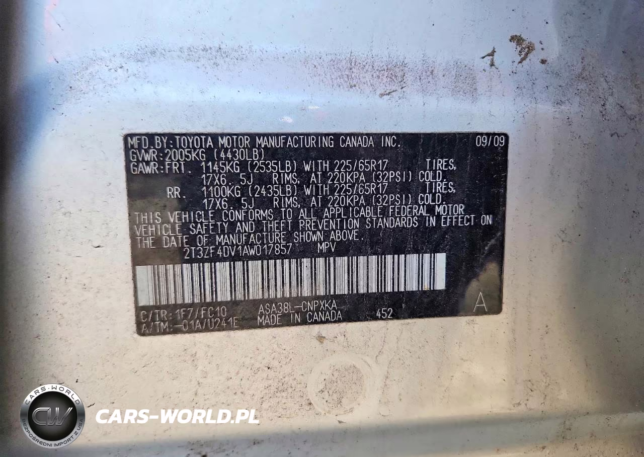 2010 Toyota Rav4 Base VIN:2T3ZF4DV1AW017857 - 13