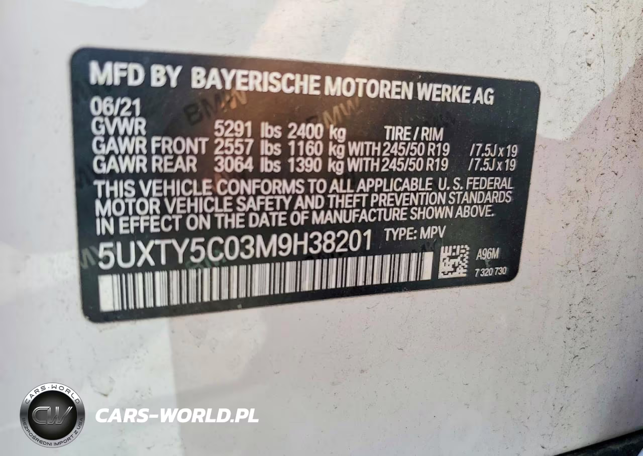 2021 BMW X3 xDrive30I VIN:5UXTY5C03M9H38201 - 13