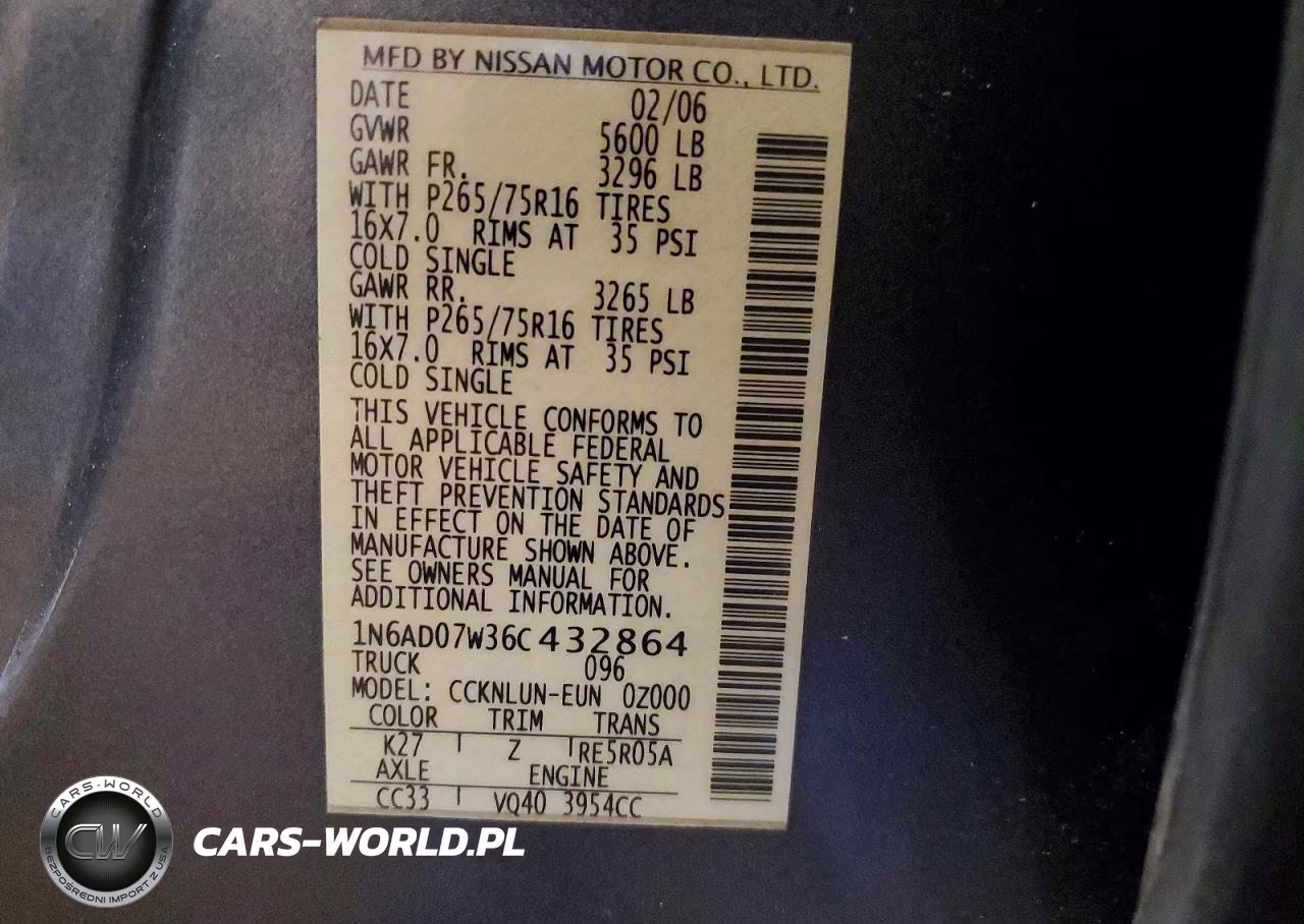 2006 Nissan Frontier Se VIN:1N6AD07W36C432864 - 12
