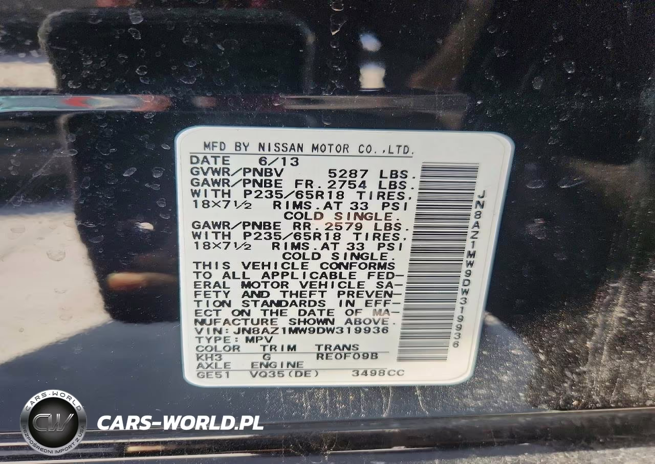 2013 Nissan Murano S VIN:JN8AZ1MW9DW319936 - 13