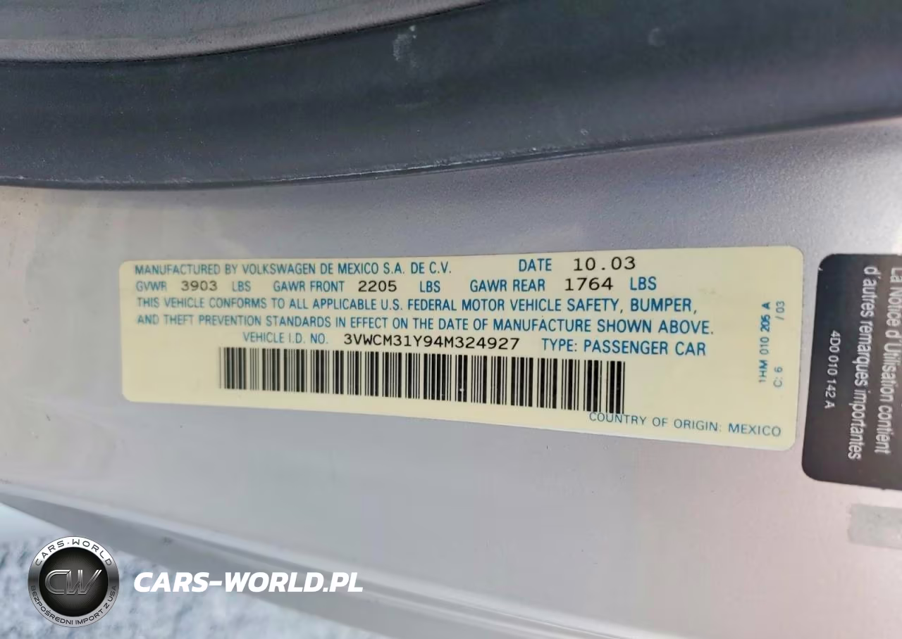 2004 Volkswagen New Beetle Gls VIN:3VWCM31Y94M324927 - 13