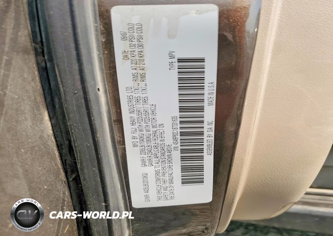 2008 Subaru Outback 2.5I Limited VIN:4S4BP62C187331635 - 12