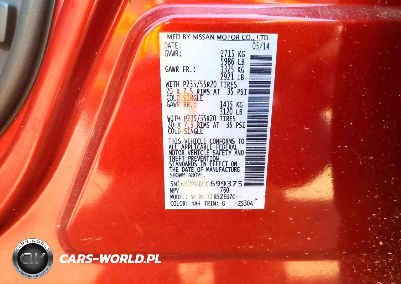 2014 Niss Pathfinder VIN:5N1AR2MM0EC699375 - 13