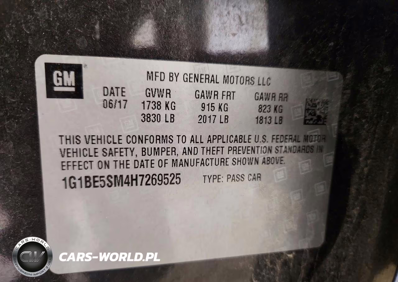 2017 Chevrolet Cruze Lt Auto VIN:1G1BE5SM4H7269525 - 13