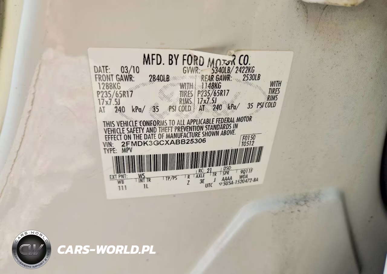 2010 Ford Edge Se VIN:2FMDK3GCXABB25306 - 12
