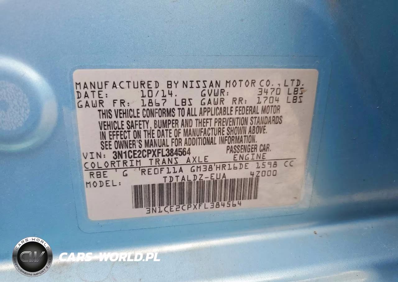 2015 Nissan Versa Note Sv VIN:3N1CE2CPXFL384564 - 13