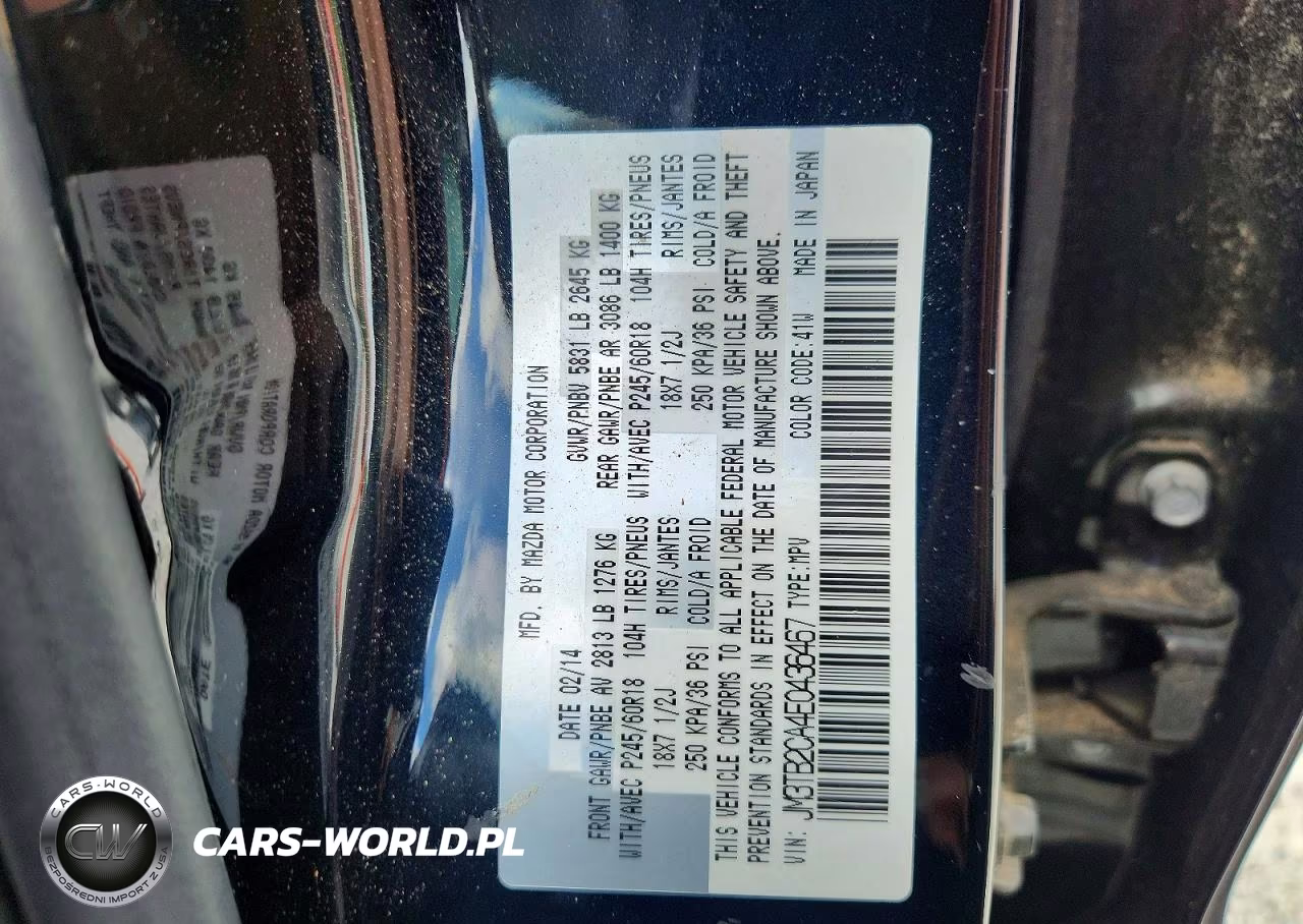 2014 Mazda Cx-9 Touring VIN:JM3TB2CA4E0436467 - 13