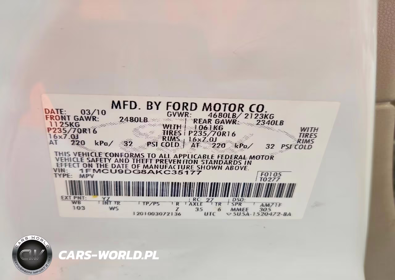 2010 Ford Escape Xlt VIN:1FMCU9DG8AKC35177 - 13