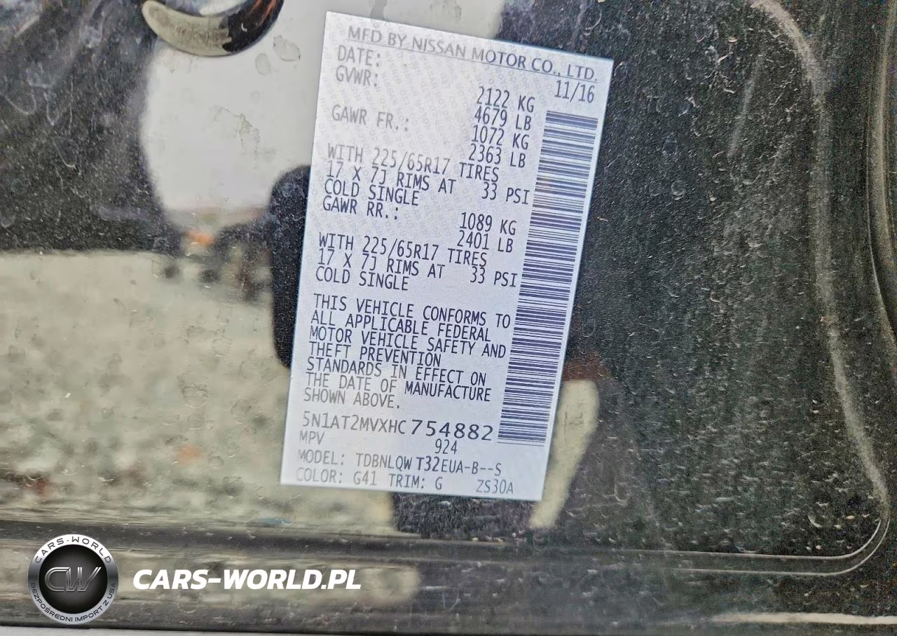 2017 Nissan Rogue Sv VIN:5N1AT2MVXHC754882 - 12