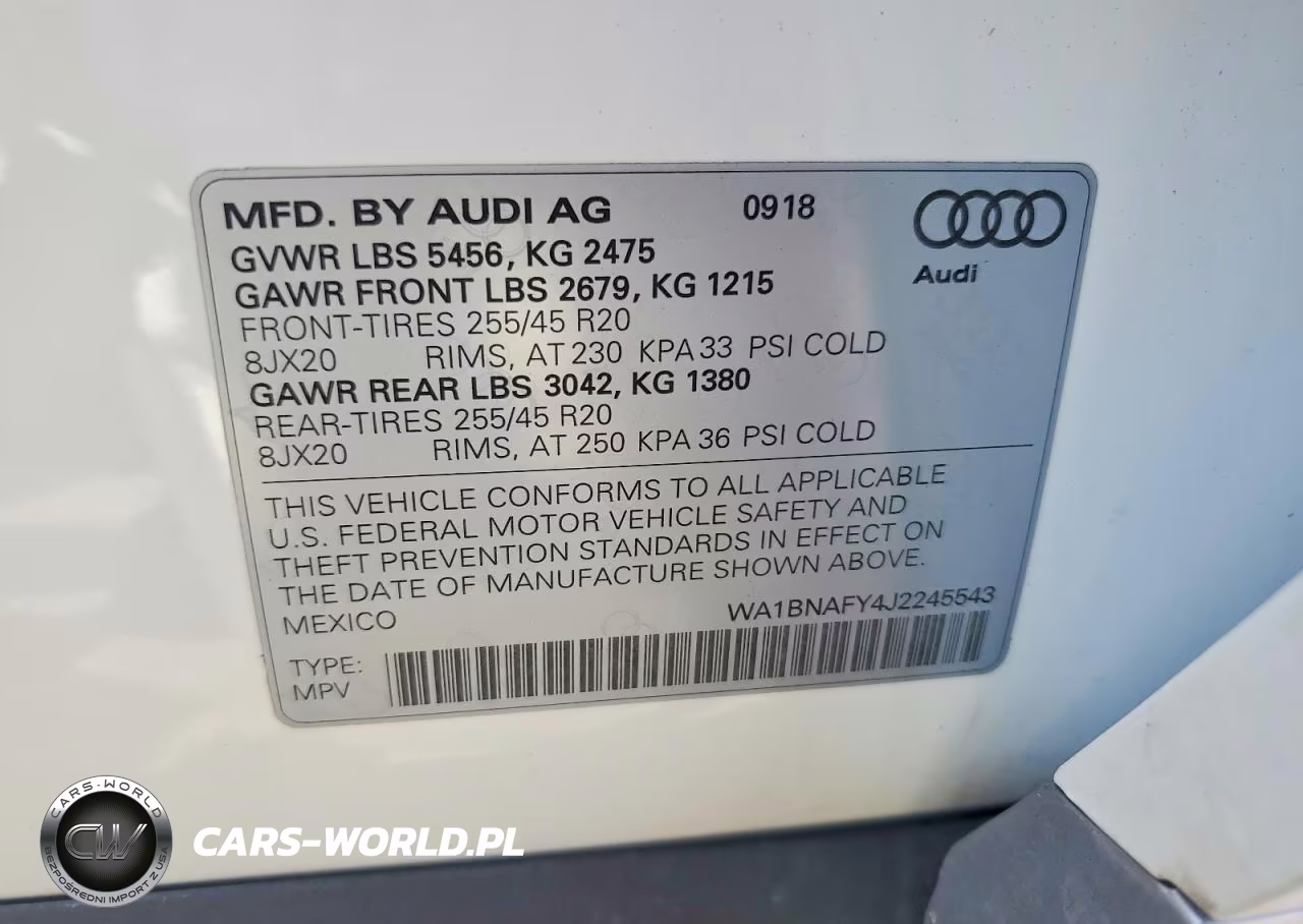 2018 Audi Q5 Premium Plus VIN:WA1BNAFY4J2245543 - 13