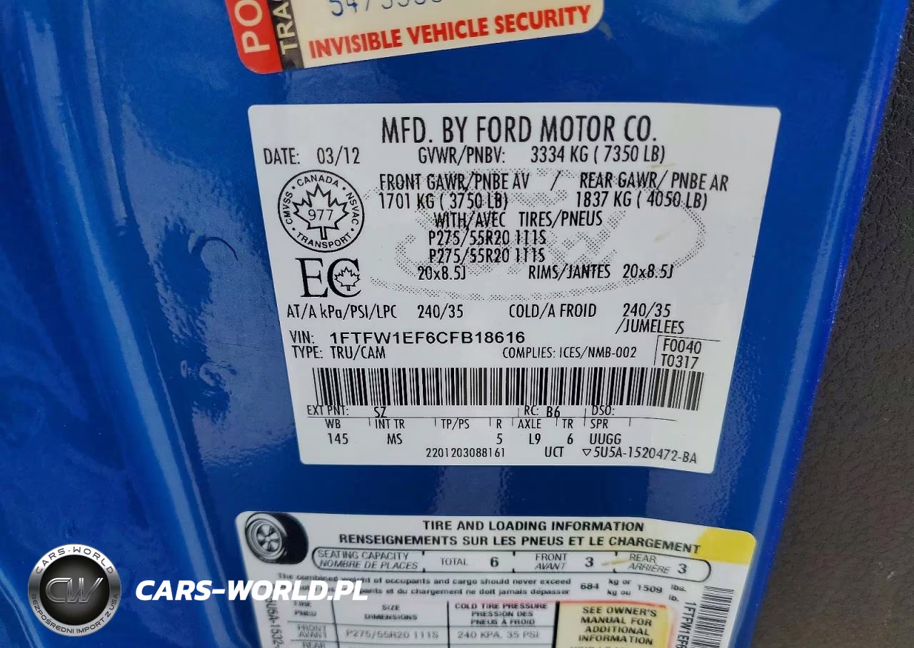 2012 Ford F150 Supercrew VIN:1FTFW1EF6CFB18616 - 13