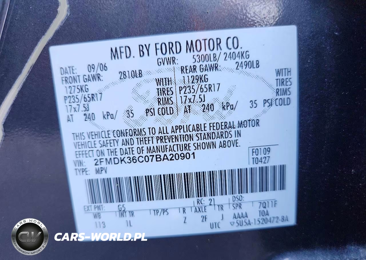 2007 Ford Edge Se VIN:2FMDK36C07BA20901 - 13