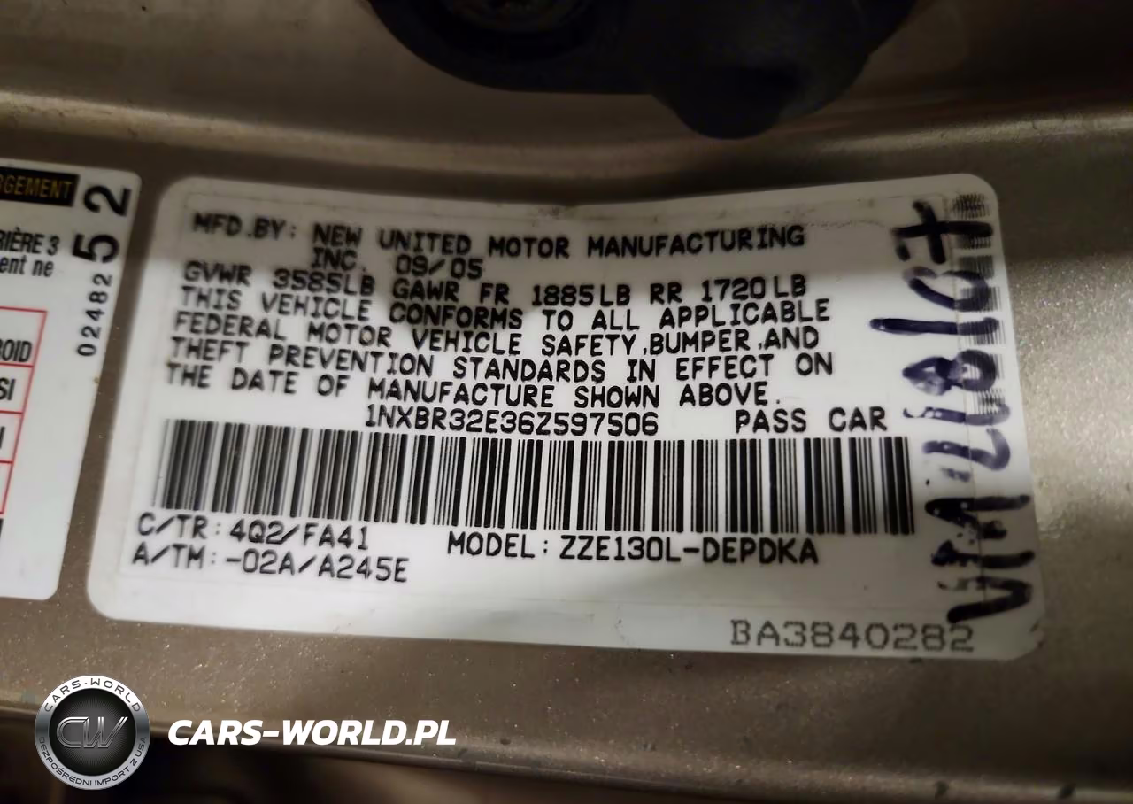 2006 Toyota Corolla Ce VIN:1NXBR32E36Z597506 - 12