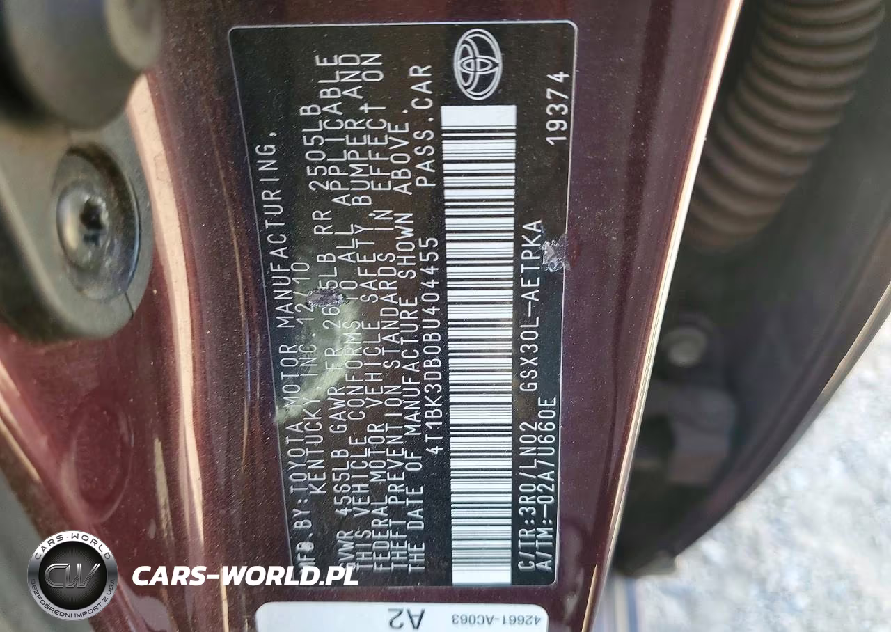 2011 Toyota Avalon Limited VIN:4T1BK3DB0BU404455 - 12