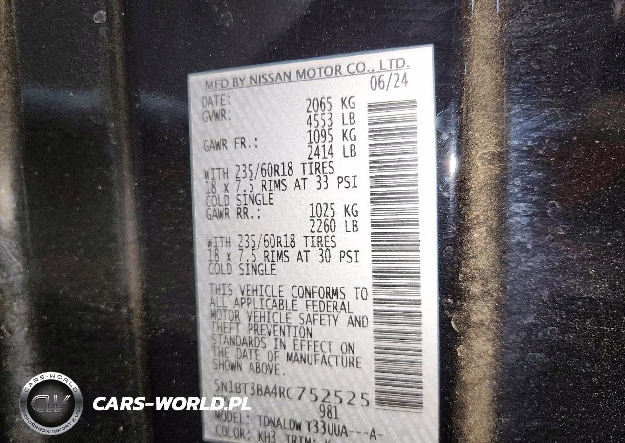 2024 Nissan Rogue Sv VIN:5N1BT3BA4RC752525 - 12