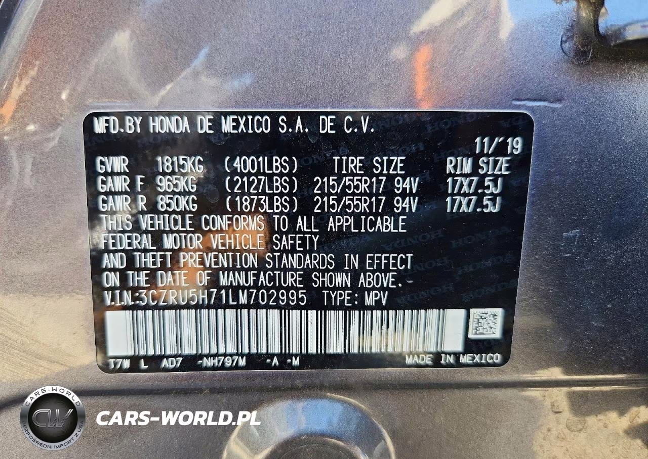 2020 Honda Hr-V Exl VIN:3CZRU5H71LM702995 - 14