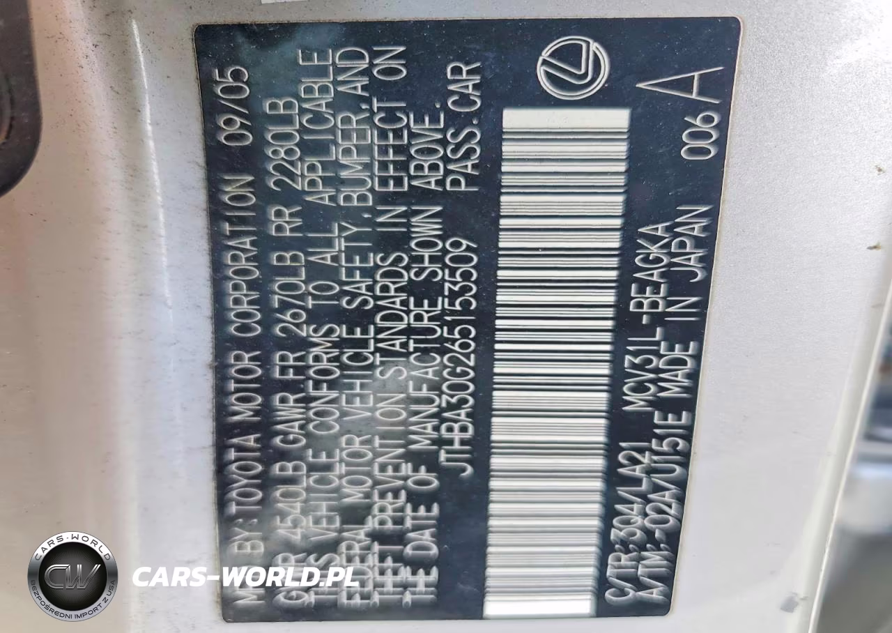 2006 Lexus Es 330 VIN:JTHBA30G265153509 - 12