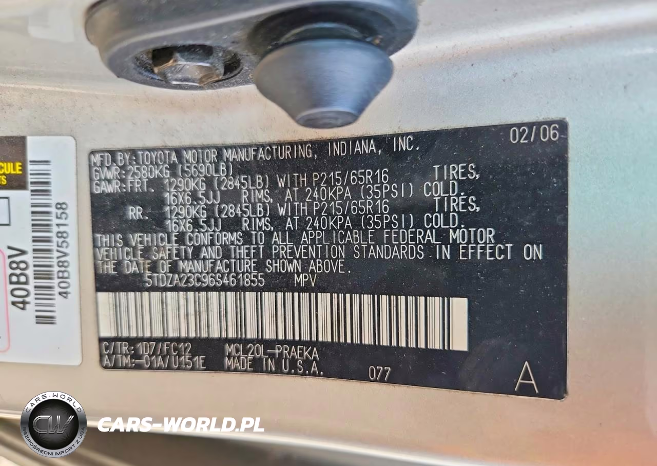 2006 Toyota Sienna Le 8 Passenger VIN:5TDZA23C96S461855 - 13
