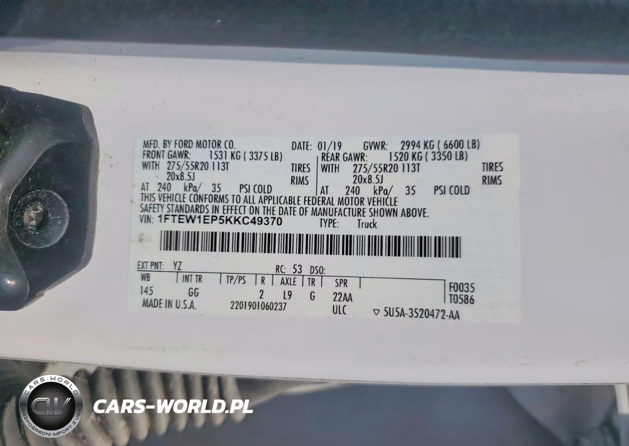2019 Ford F150 Supercrew VIN:1FTEW1EP5KKC49370 - 12