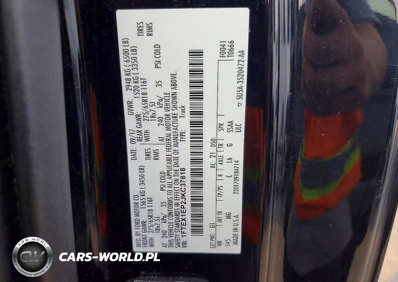 2018 Ford F150 Super Cab VIN:1FTEX1EP2JKC37818 - 12