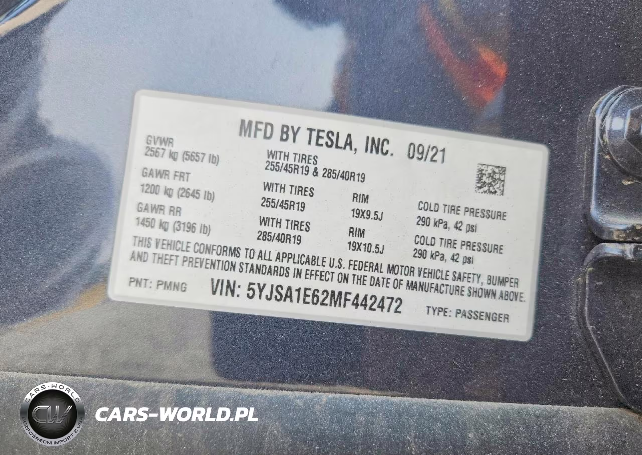 2021 Tesla Model S VIN:5YJSA1E62MF442472 - 13