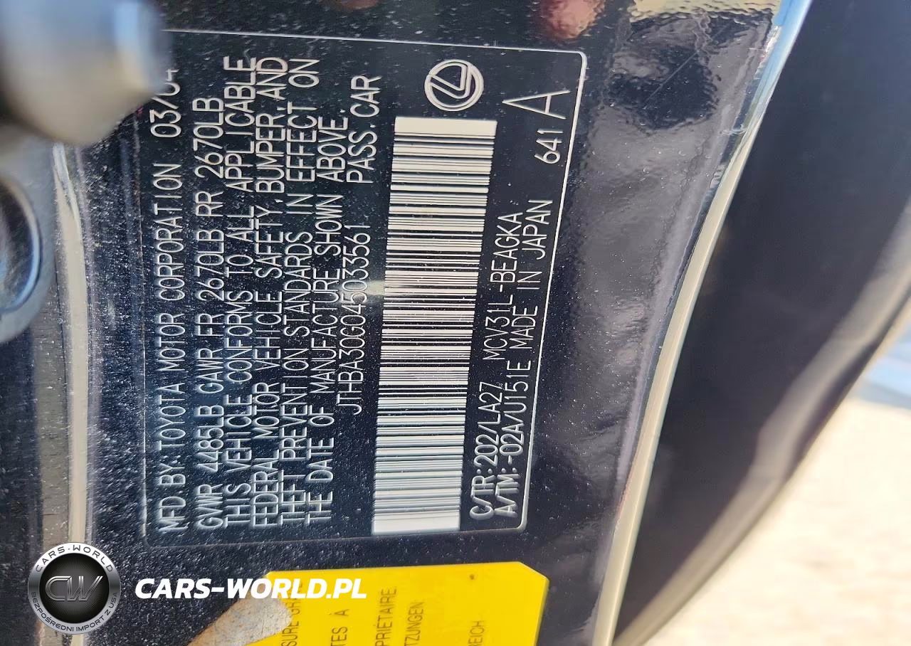 2004 Lexus Es 330 VIN:JTHBA30G045033561 - 12