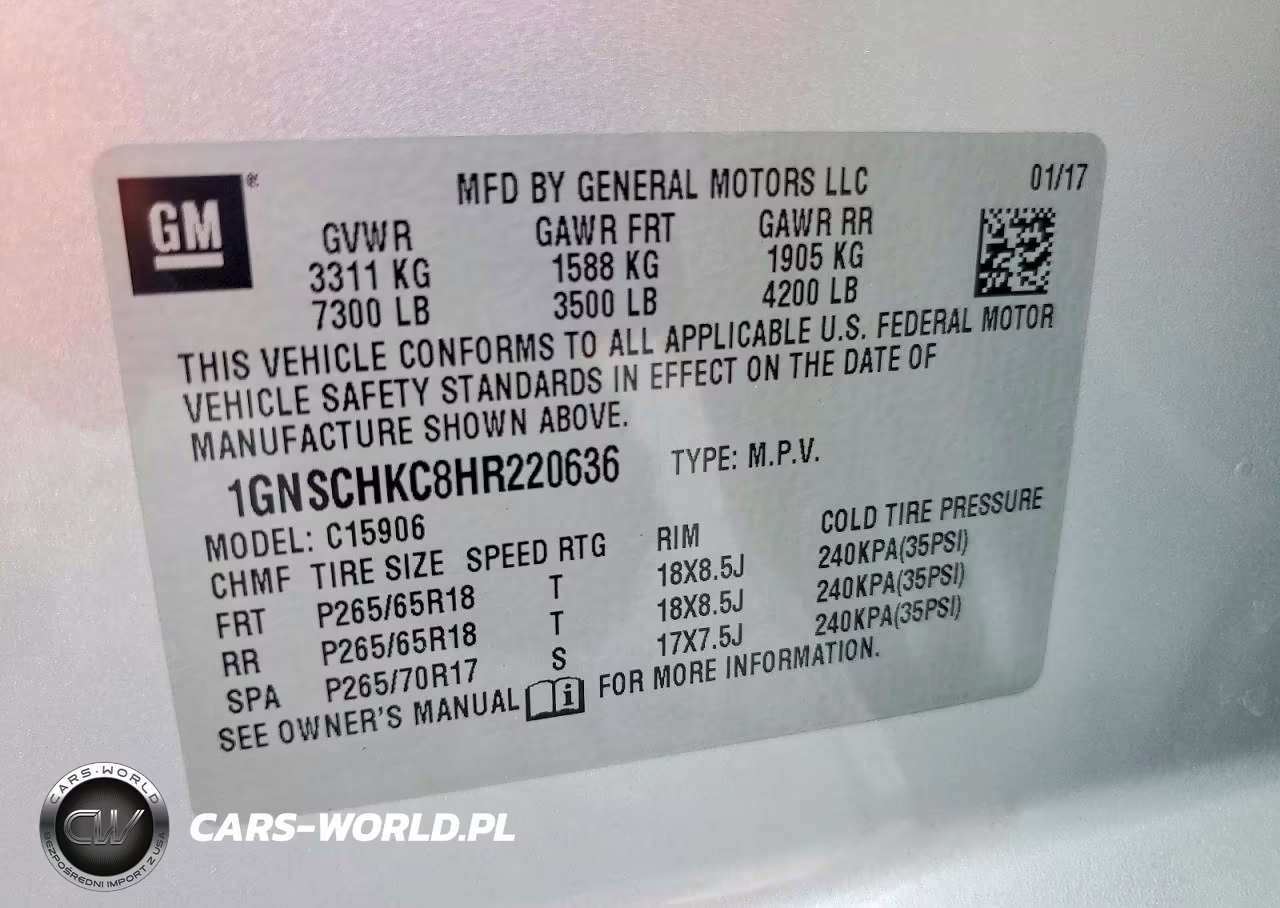 2017 Chevrolet Suburban C1500 Lt VIN:1GNSCHKC8HR220636 - 13