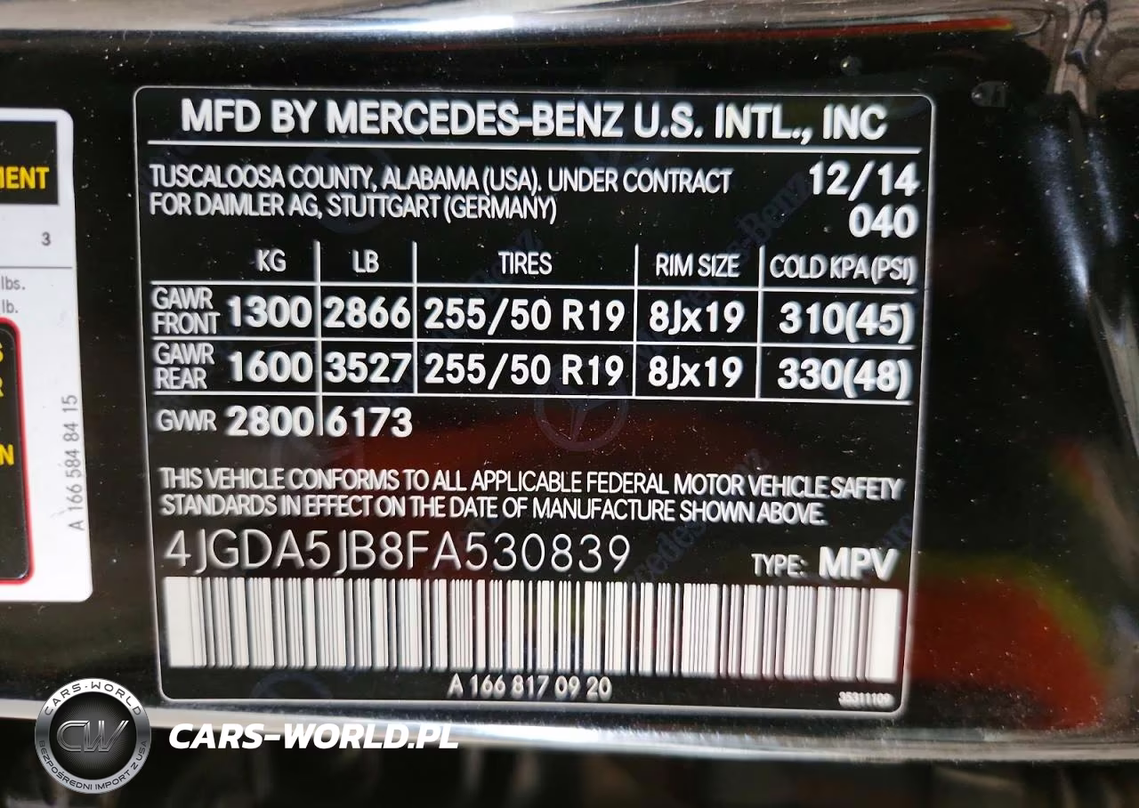 2015 Mercedes-Benz Ml 350 VIN:4JGDA5JB8FA530839 - 12