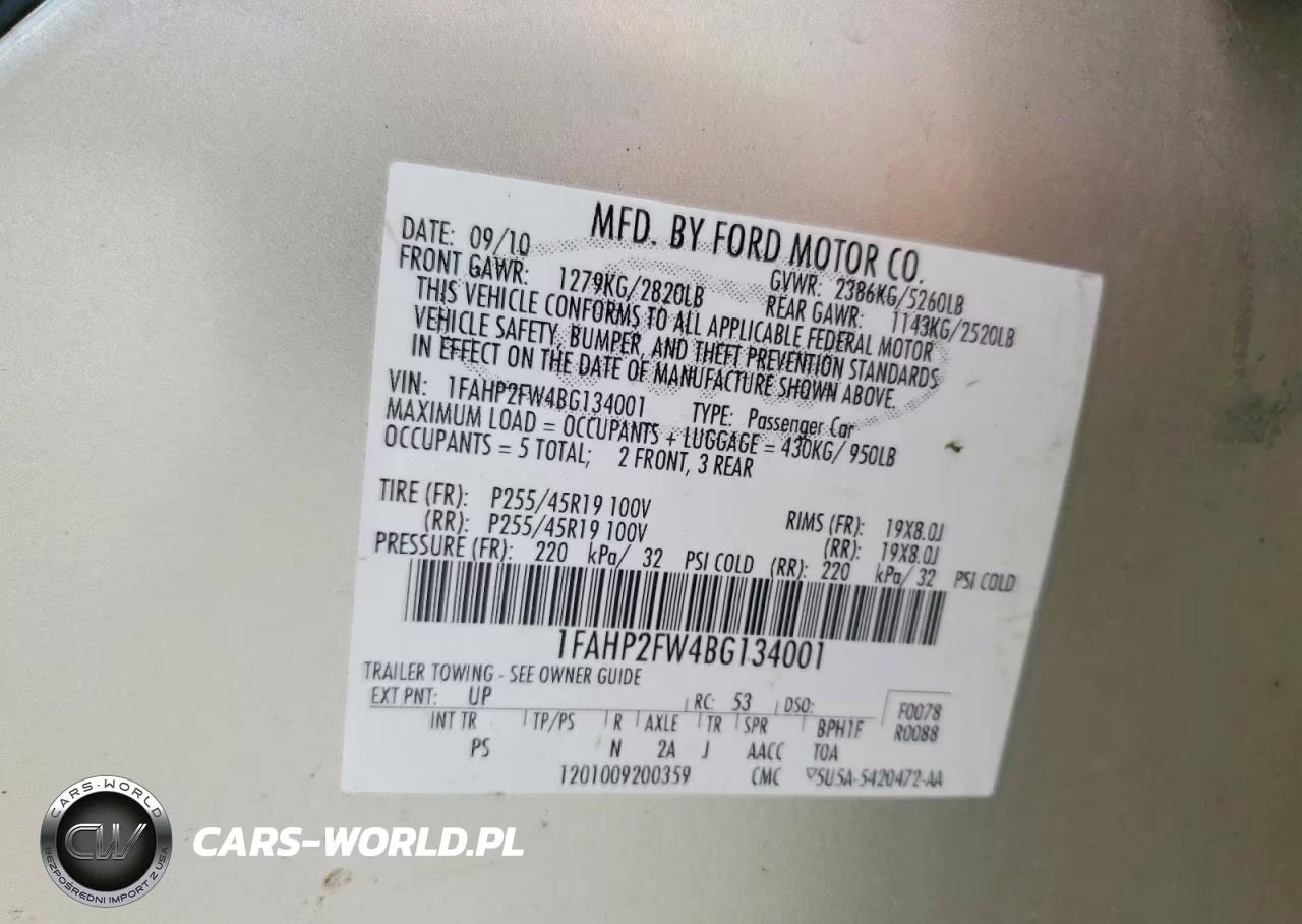 2011 Ford Taurus Limited VIN:1FAHP2FW4BG134001 - 12
