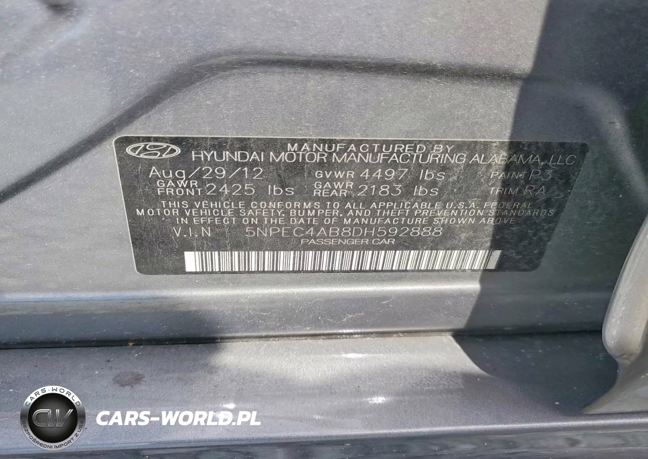 2013 Hyundai Sonata Se 2.0T VIN:5NPEC4AB8DH592888 - 12