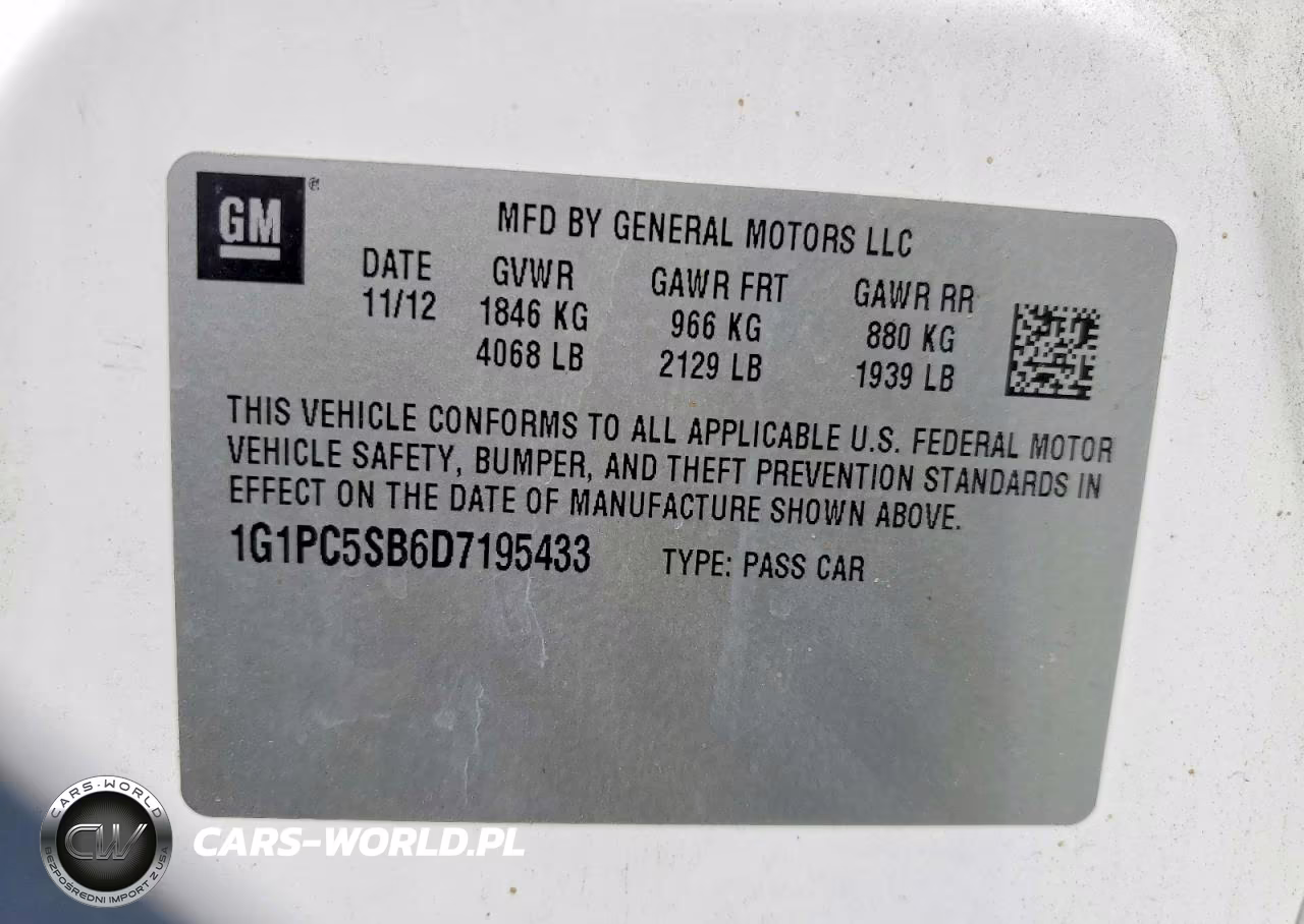 2013 Chevrolet Cruze Lt VIN:1G1PC5SB6D7195433 - 13