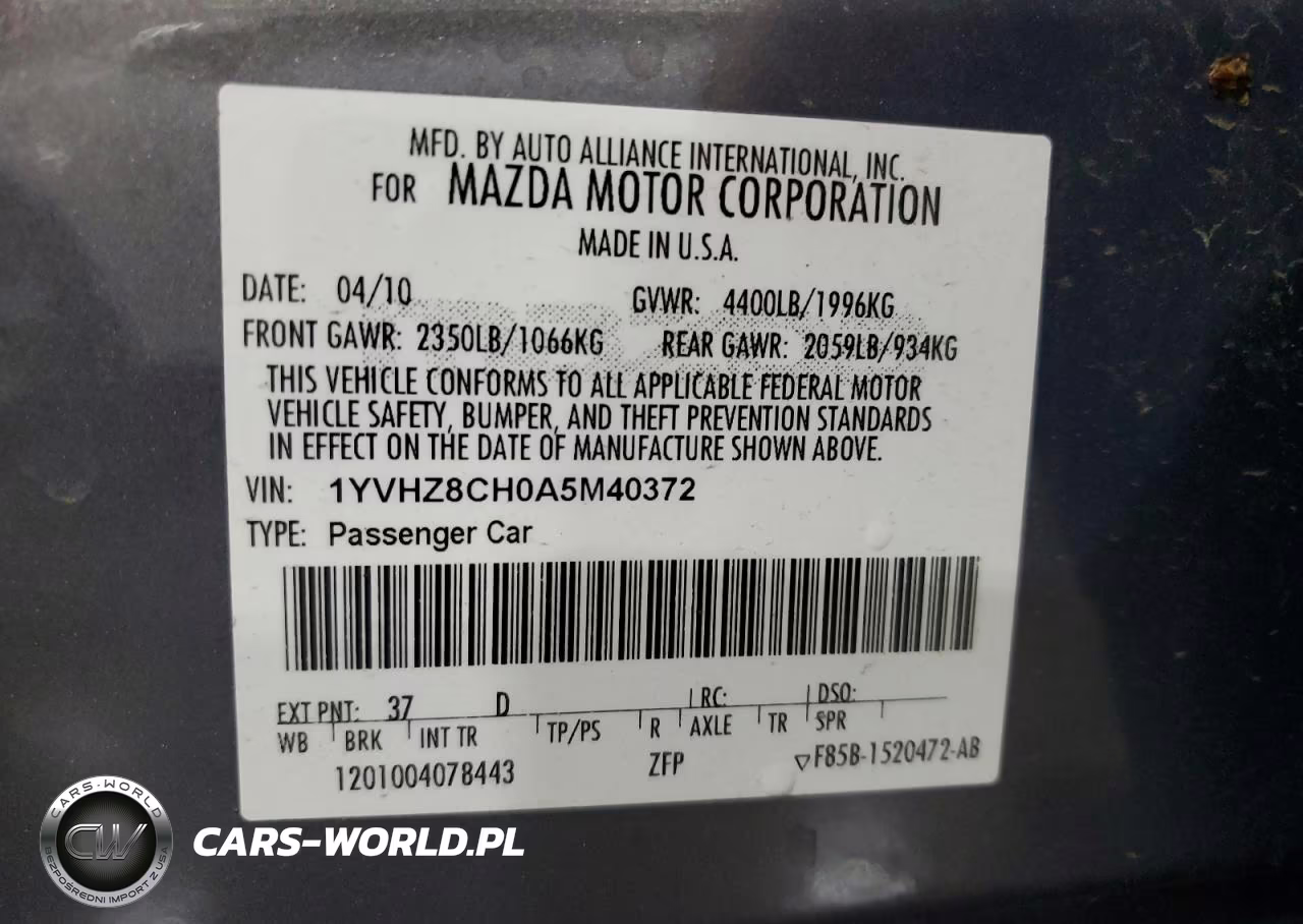2010 Mazda 6 I VIN:1YVHZ8CH0A5M40372 - 12