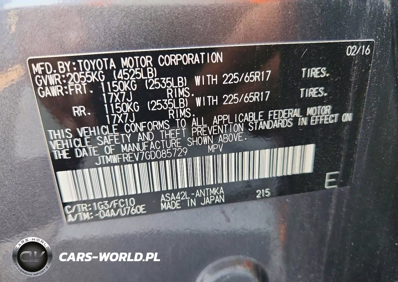 2016 Toyota Rav4 Xle VIN:JTMWFREV7GD085729 - 12