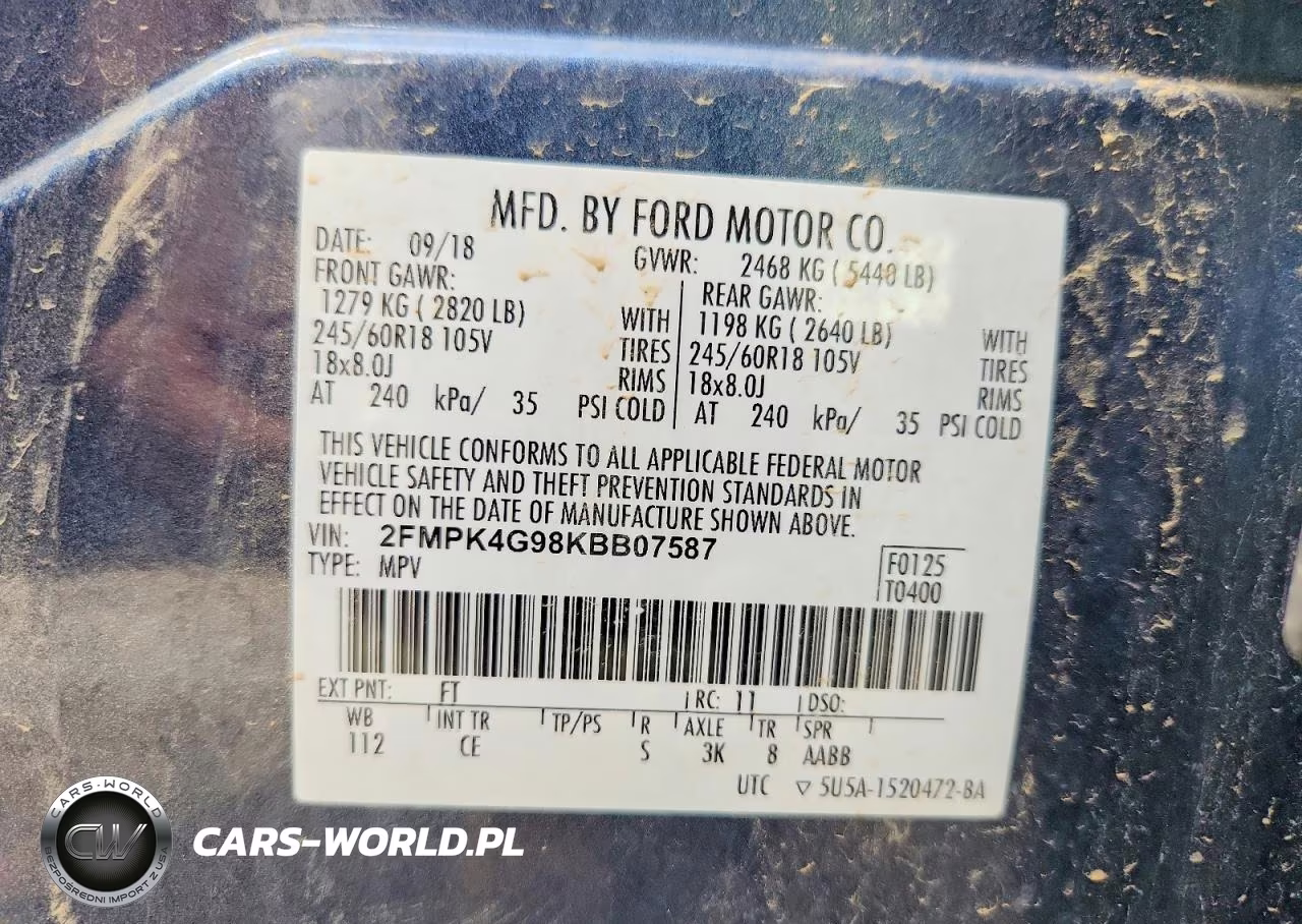 2019 Ford Edge Se VIN:2FMPK4G98KBB07587 - 13