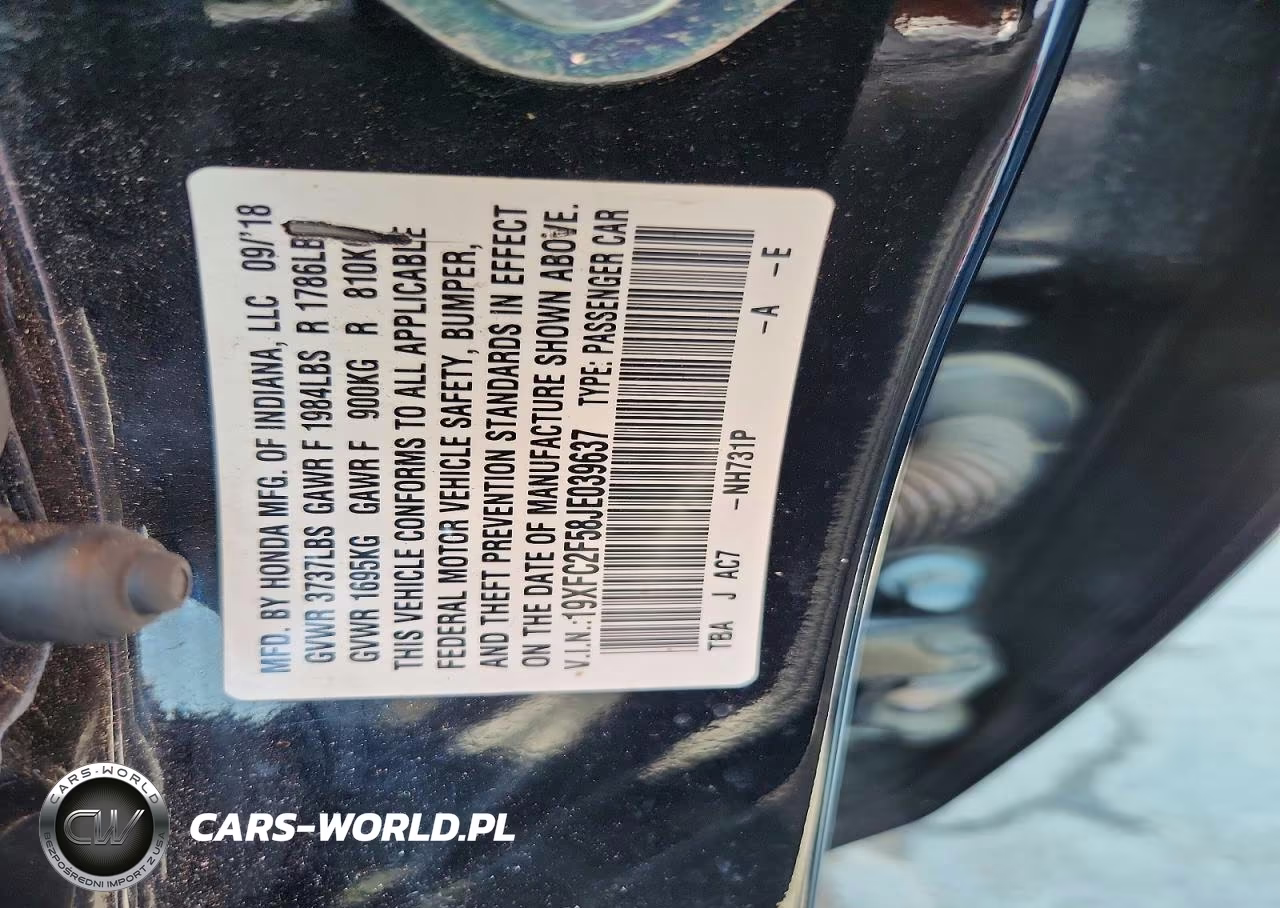 2018 Honda Civic Lx VIN:19XFC2F58JE039637 - 12