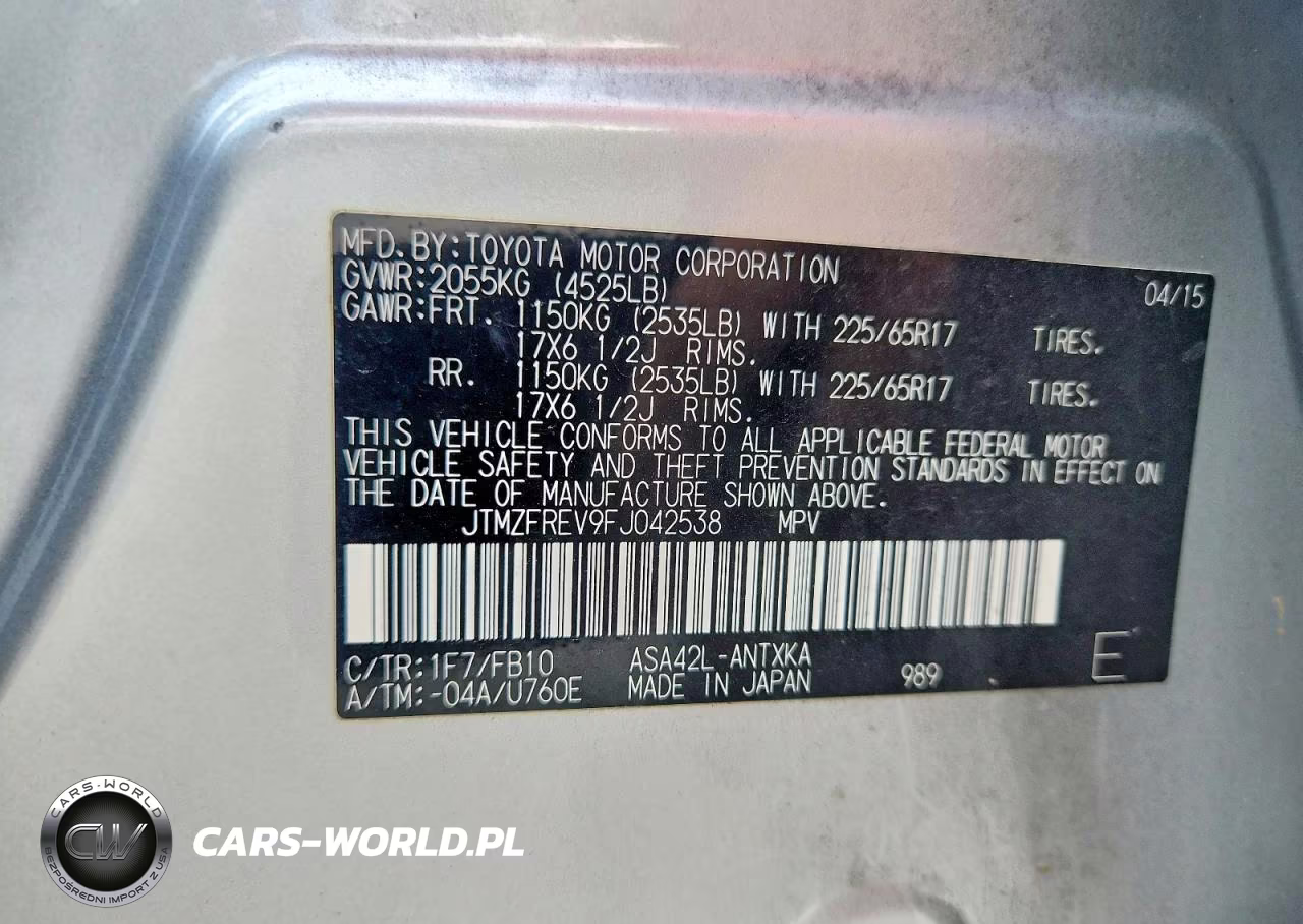 2015 Toyota Rav4 Le VIN:JTMZFREV9FJ042538 - 13