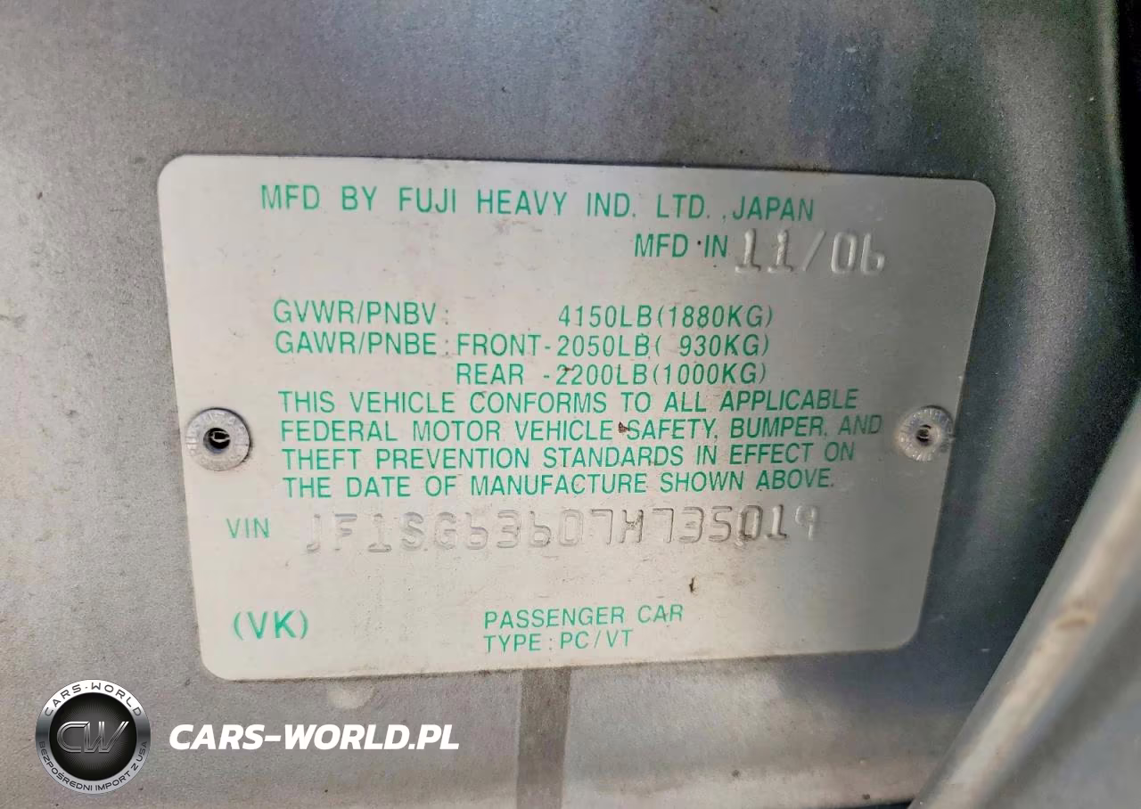 2007 Subaru Forester 2.5X VIN:JF1SG63607H735019 - 12