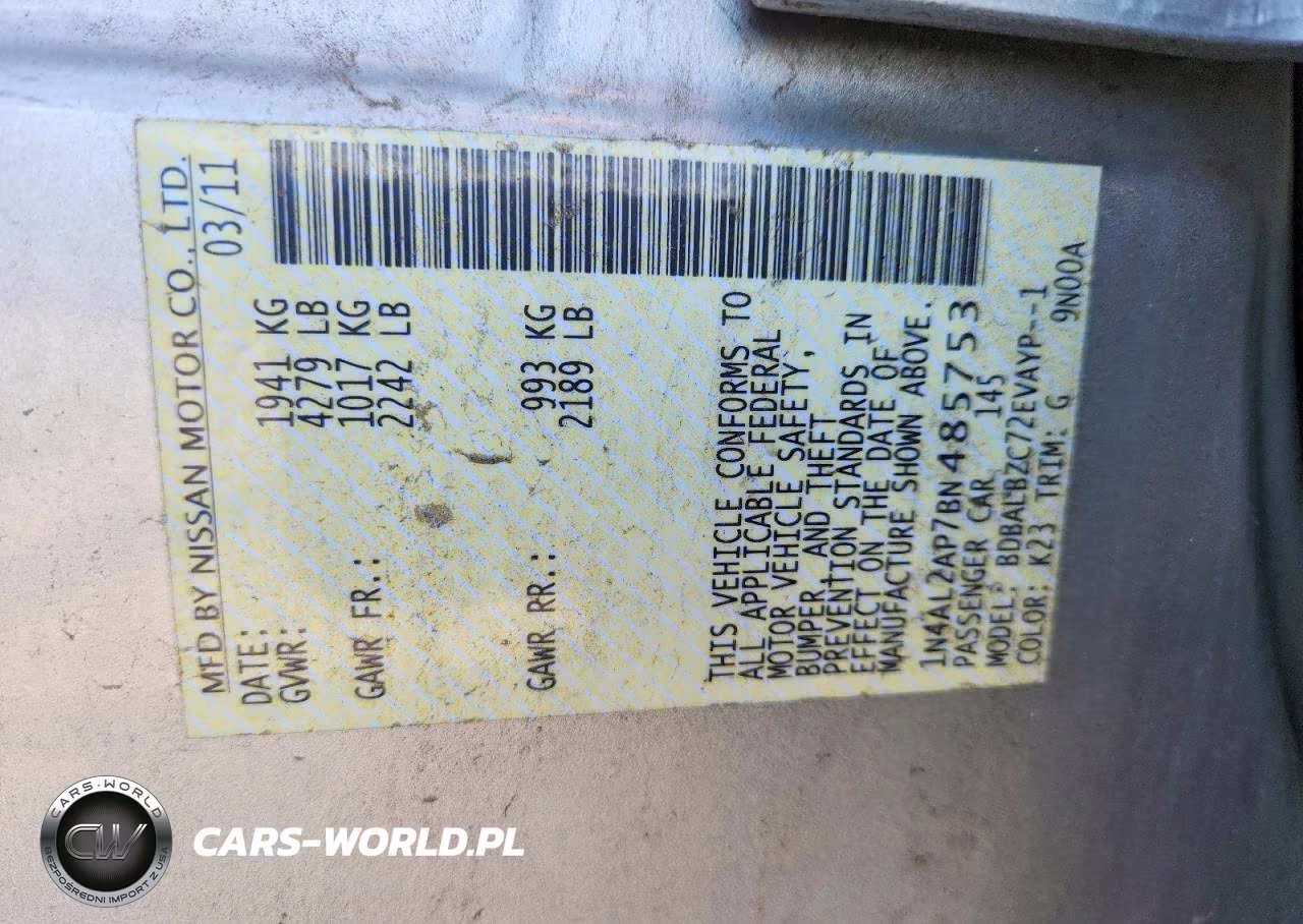 2011 Nissan Altima 2.5 VIN:1N4AL2AP7BN485753 - 12
