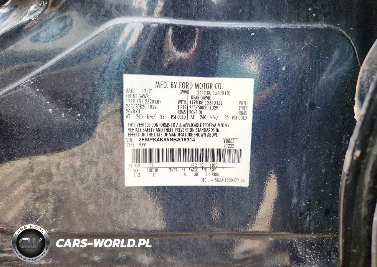 2022 Ford Edge Titanium VIN:2FMPK4K95NBA18314 - 12