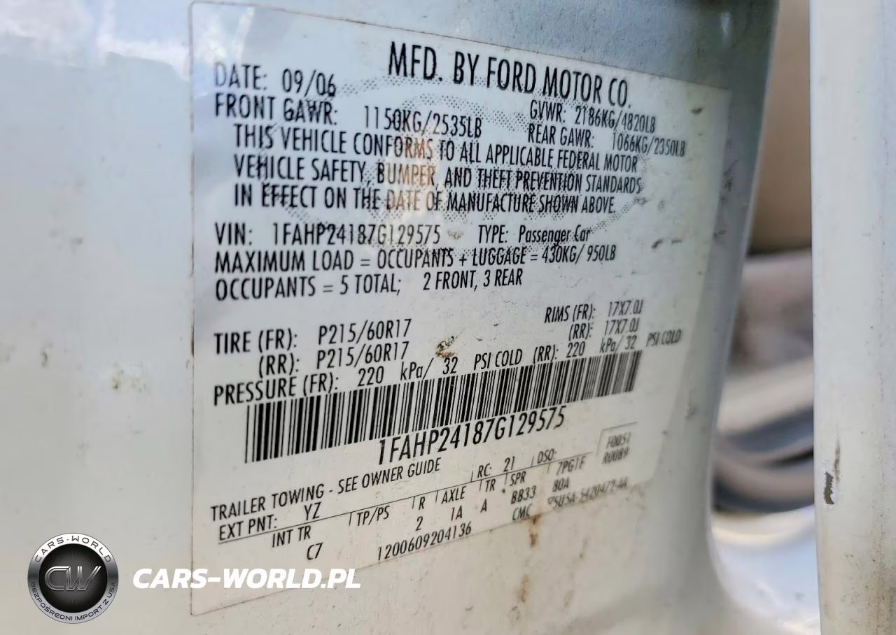 2007 Ford Five Hundred Sel VIN:1FAHP24187G129575 - 12