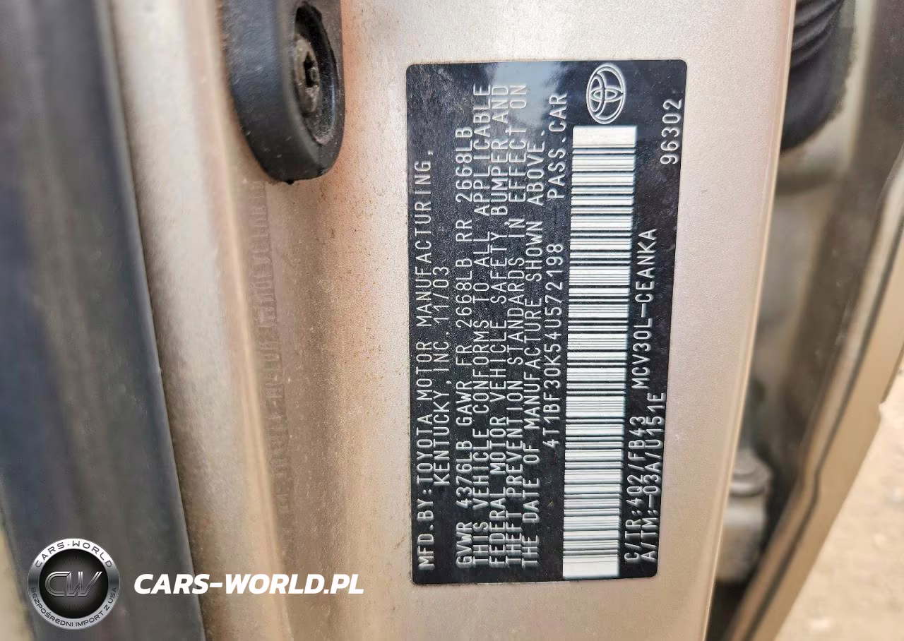 2004 Toyota Camry Le V6 VIN:4T1BF30K54U572198 - 12