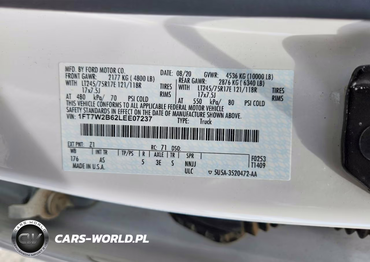 2020 Ford F250 Super Duty VIN:1FT7W2B62LEE07237 - 12