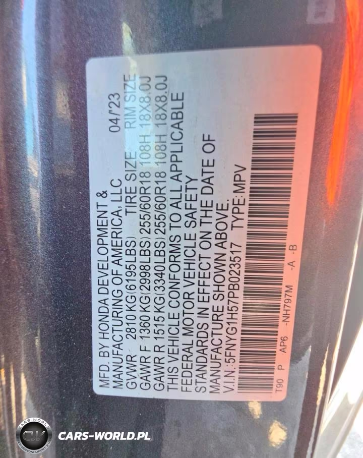 2023 Honda Pilot Exl VIN:5FNYG1H57PB023517 - 10
