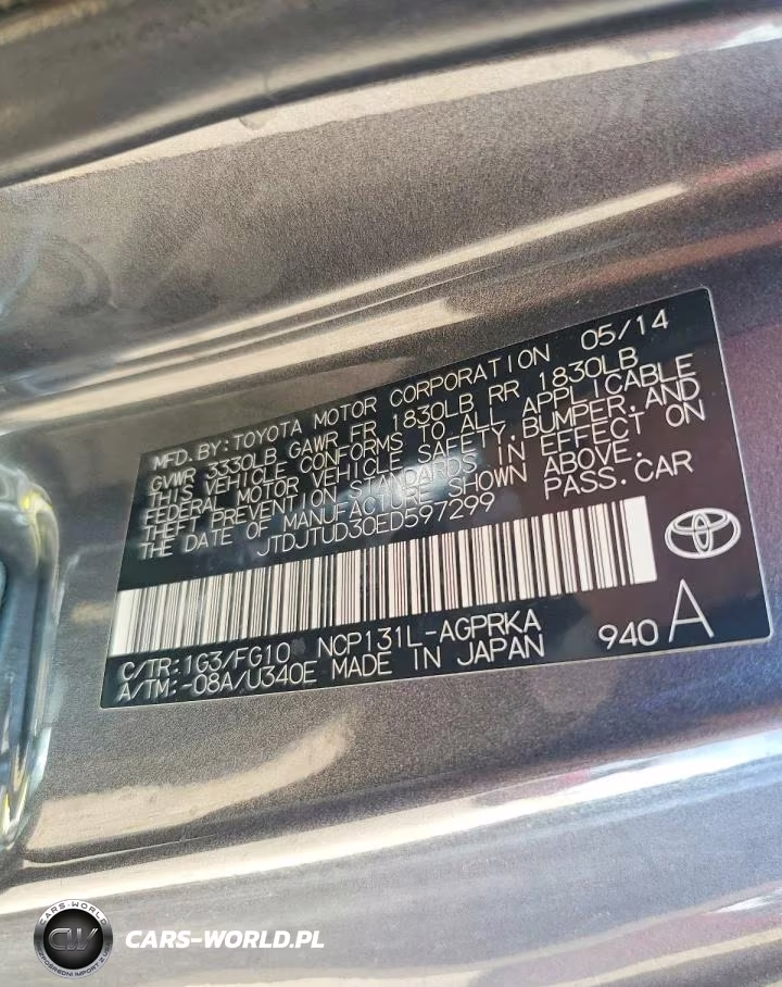 2014 Toyota Yaris 3-Door L VIN:JTDJTUD30ED597299 - 12