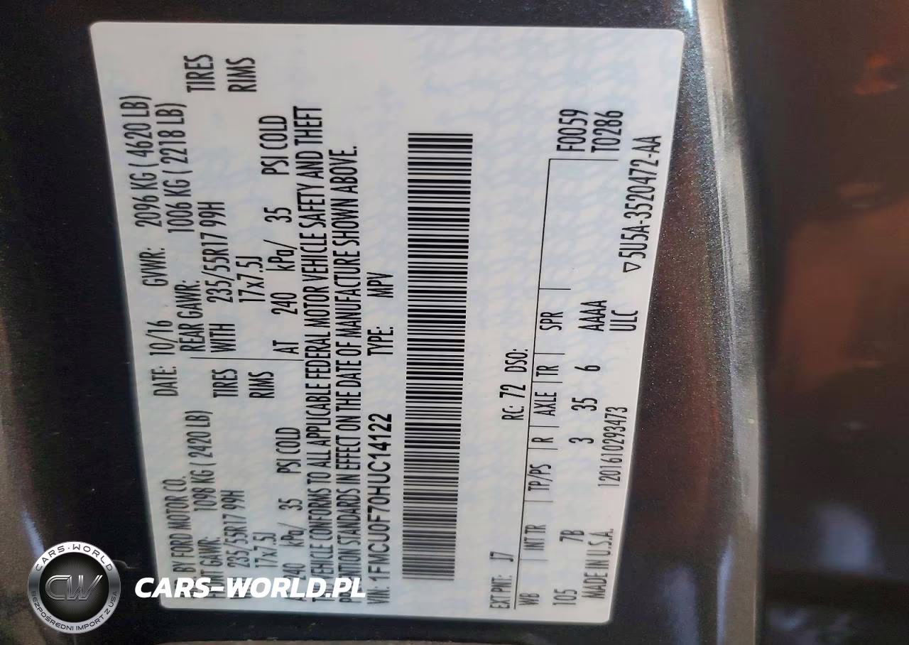 2017 Ford Escape S VIN:1FMCU0F70HUC14122 - 13