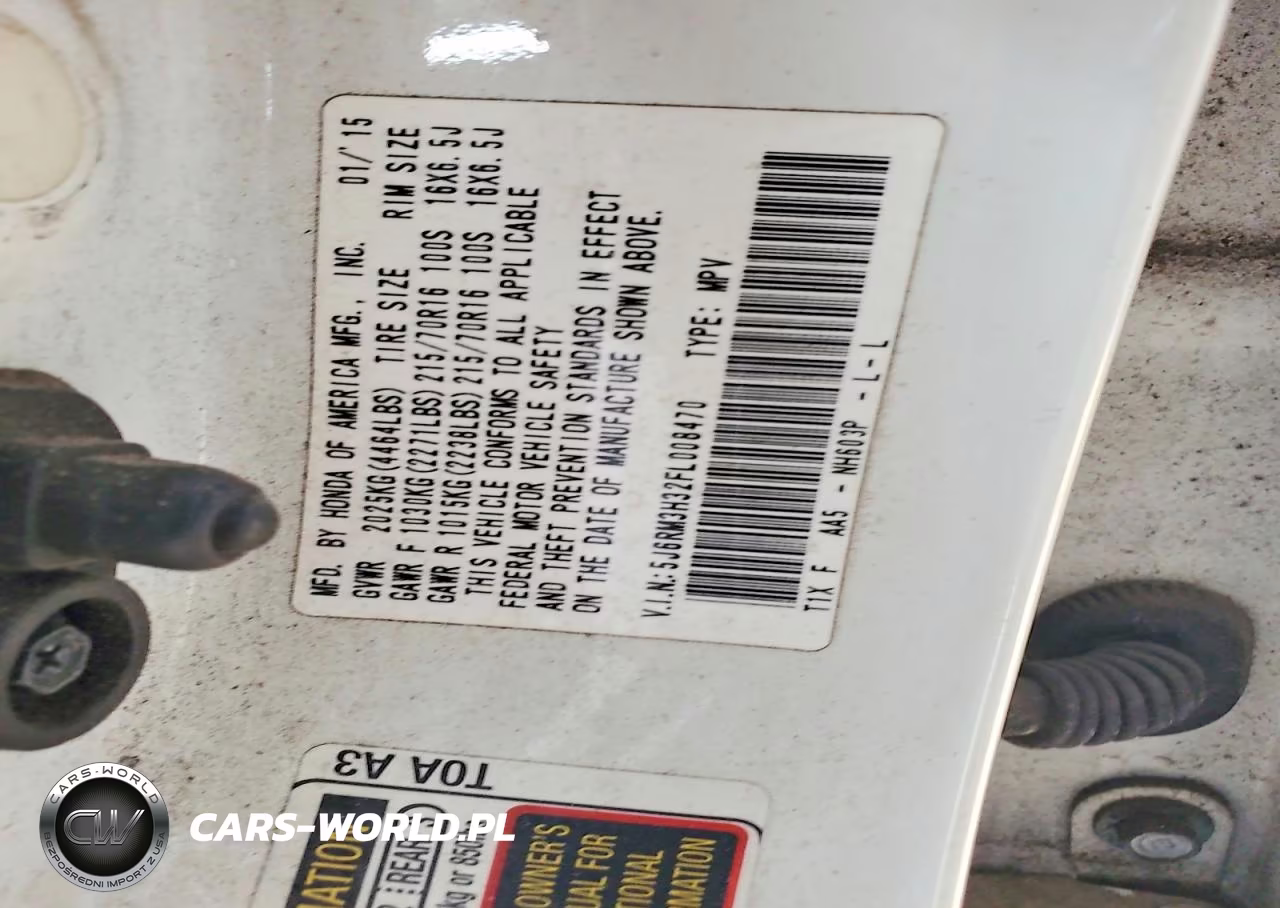 2015 Honda Cr-V Lx VIN:5J6RM3H32FL008470 - 12