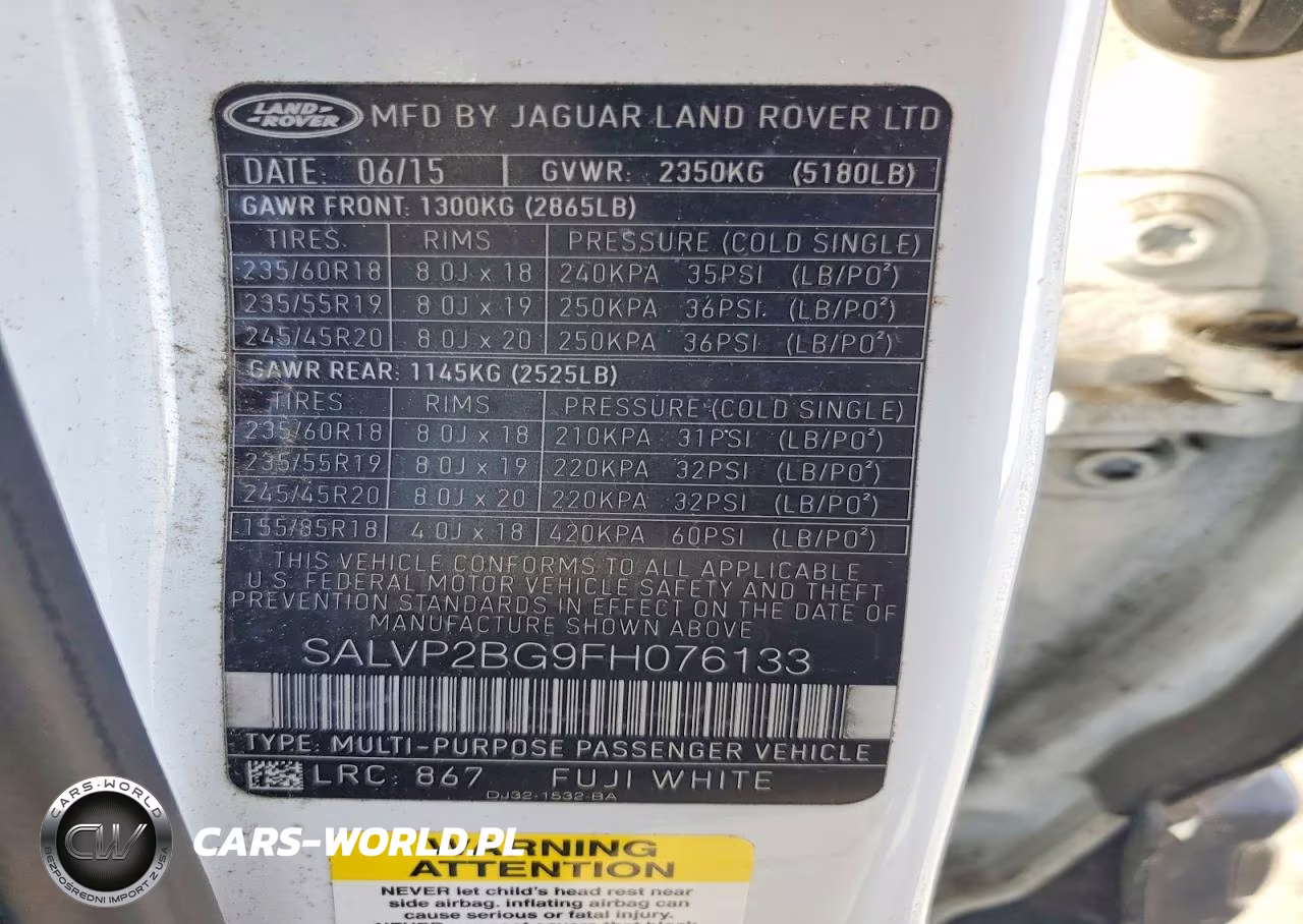 2015 Land Rover Range Rover Evoque Pure Plus VIN:SALVP2BG9FH076133 - 13